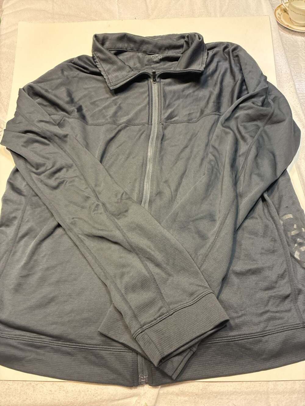 QOR Performance Full Zip Training Jacket Charcoal Gray XL